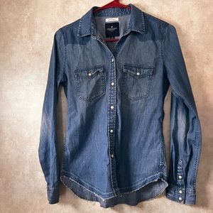 American Eagle Jean Button Down Shirt